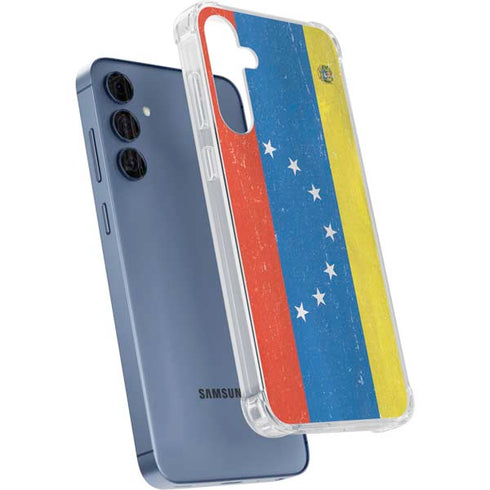 Venezuela Flag Distressed Galaxy A35 5G Clear Case